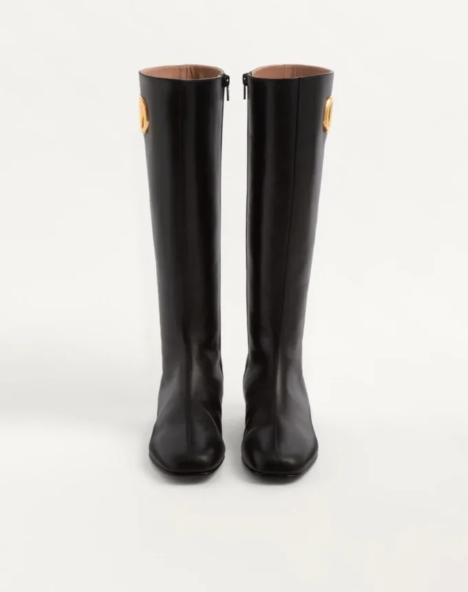 Bota de piel de cabrito con logotipo VLogo 20 mm Bota de piel de cabrito con logotipo VLogo 20 mm