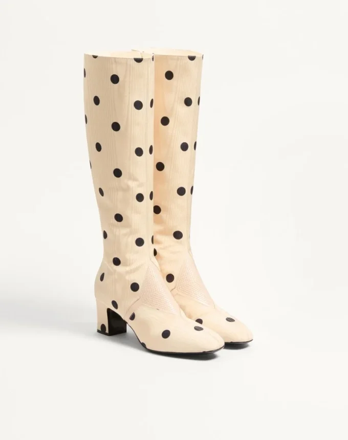 Bota Equivoque en tejido moiré Plus De Pois 60 mm