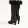 Bota Hotty de tejido shantung con plumas 100 mm Bota Hotty de tejido shantung con plumas 100 mm