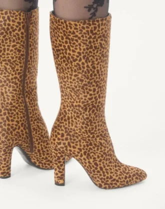 Bota Hotty en piel de becerro con efecto pony 100 mm