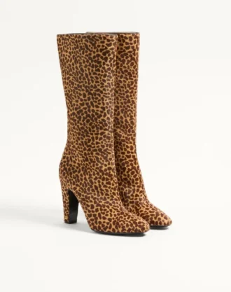 Bota Hotty en piel de becerro con efecto pony 100 mm