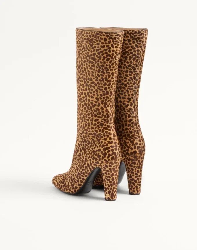 Bota Hotty en piel de becerro con efecto pony 100 mm Bota Hotty en piel de becerro con efecto pony 100 mm