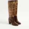 Bota Pattie en piel de becerro con efecto pony 75 mm