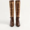 Bota Pattie en piel de becerro con efecto pony 75 mm