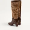 Bota Pattie en piel de becerro con efecto pony 75 mm