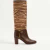 Bota Pattie en piel de becerro con efecto pony 75 mm