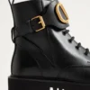 Botas militares de piel de becerro con detalle VLGO Signature de 35 mm / 0,8 pulgadas Botas militares de piel de becerro con detalle VLGO Signature de 35 mm / 0,8 pulgadas
