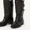Botas moteras Rayons en piel de becerro y napa con patrón Chevron de 40 mm Botas moteras Rayons en piel de becerro y napa con patrón Chevron de 40 mm
