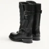 Botas moteras Rayons en piel de becerro y napa con patrón Chevron de 40 mm Botas moteras Rayons en piel de becerro y napa con patrón Chevron de 40 mm