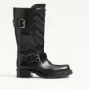 Botas moteras Rayons en piel de becerro y napa con patrón Chevron de 40 mm Botas moteras Rayons en piel de becerro y napa con patrón Chevron de 40 mm