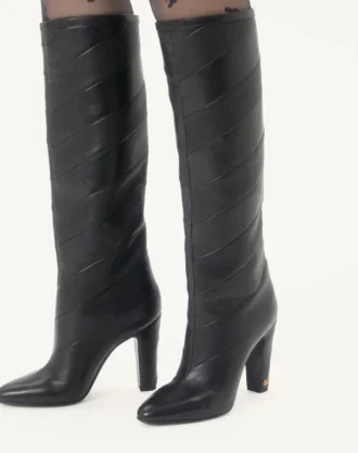Botas Rayons Nappa con patrón Chevron 100 mm