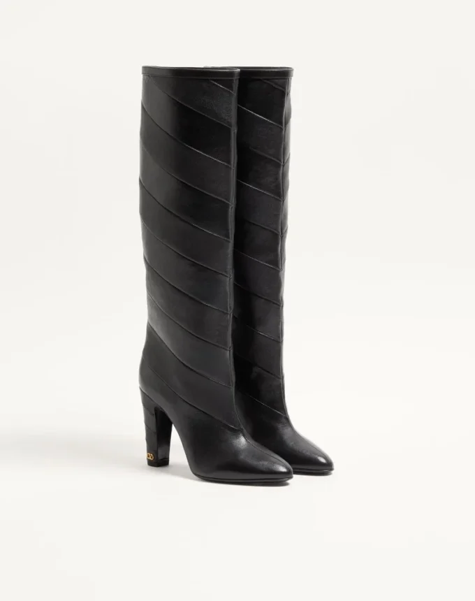 Botas Rayons Nappa con patrón Chevron 100 mm Botas Rayons Nappa con patrón Chevron 100 mm