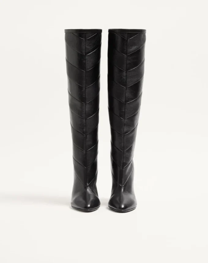 Botas Rayons Nappa con patrón Chevron 100 mm Botas Rayons Nappa con patrón Chevron 100 mm