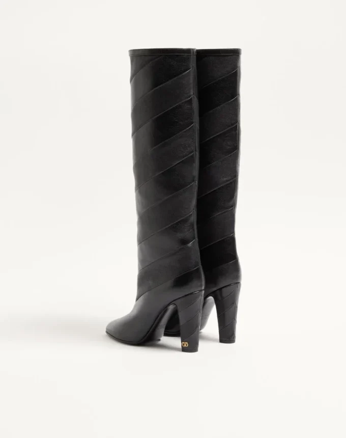 Botas Rayons Nappa con patrón Chevron 100 mm Botas Rayons Nappa con patrón Chevron 100 mm