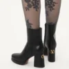 Botines con plataforma Fawcette en piel de becerro 90 mm