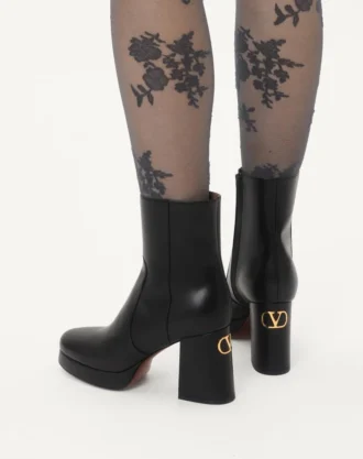 Botines con plataforma Fawcette en piel de becerro 90 mm