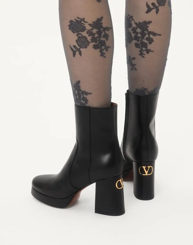 Botines con plataforma Fawcette en piel de becerro 90 mm