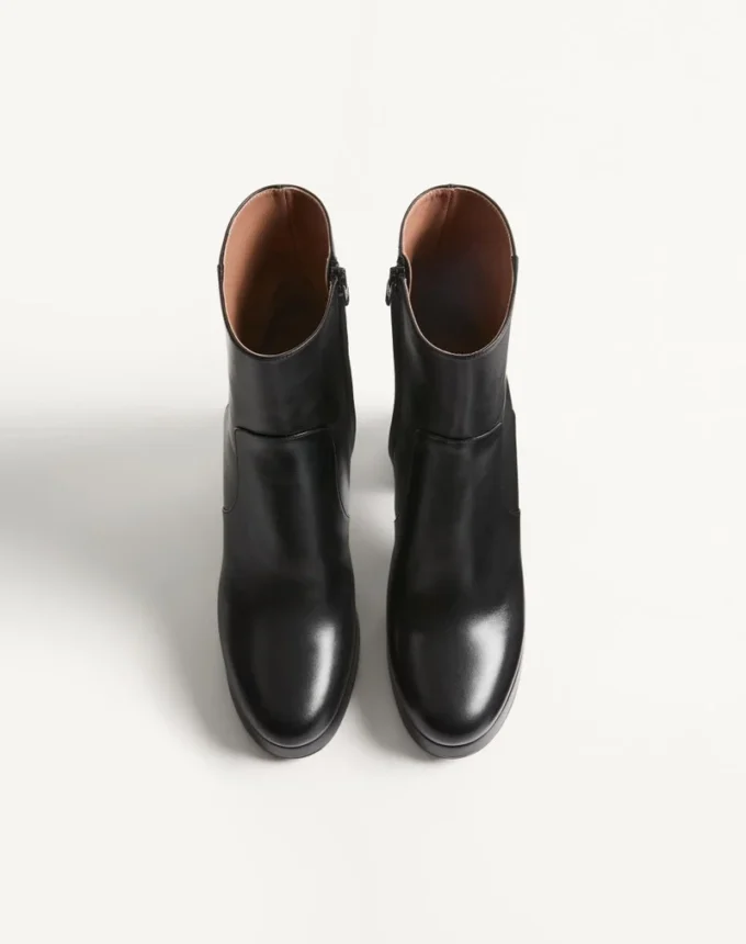 Botines con plataforma Fawcette en piel de becerro 90 mm