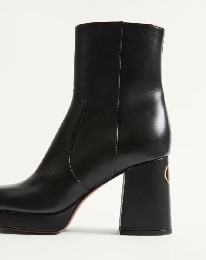 Botines con plataforma Fawcette en piel de becerro 90 mm