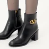 Botines de piel de becerro con logotipo VLogo 75 mm Botines de piel de becerro con logotipo VLogo 75 mm