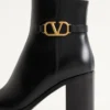Botines de piel de becerro con logotipo VLogo 75 mm Botines de piel de becerro con logotipo VLogo 75 mm