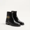 Botines de piel de becerro con logotipo VLogo de 30 mm Botines de piel de becerro con logotipo VLogo de 30 mm