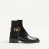 Botines de piel de becerro con logotipo VLogo de 30 mm Botines de piel de becerro con logotipo VLogo de 30 mm