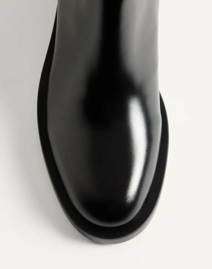 Botines de piel de becerro con logotipo VLogo de 30 mm Botines de piel de becerro con logotipo VLogo de 30 mm