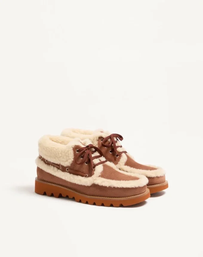 Botines Palm Avenue en piel crust y lana