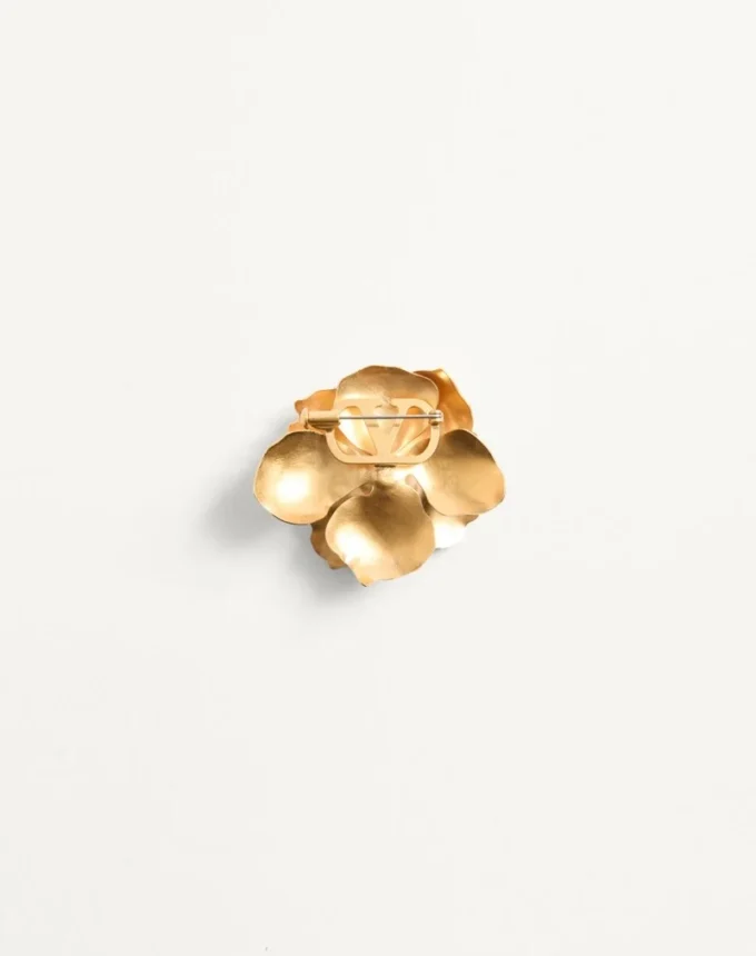 Broche Fleur Lumineuse de metal y tela