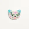 Broche Le Chat De La Maison en tejido jacquard con bordado de cuentas de resina
