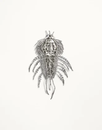 Broche Valentino Garavani Les Glaces en metal, tela y cristales