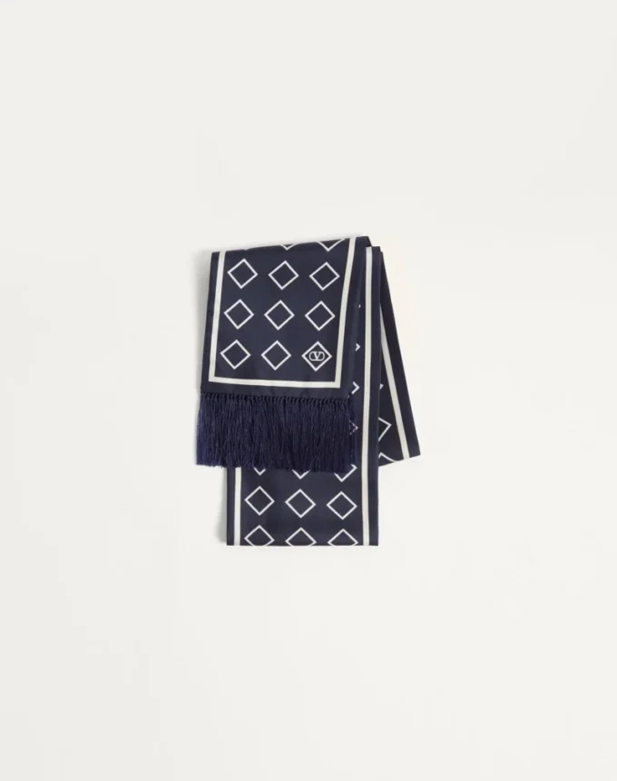Bufanda bandeau de seda Opticool con flecos