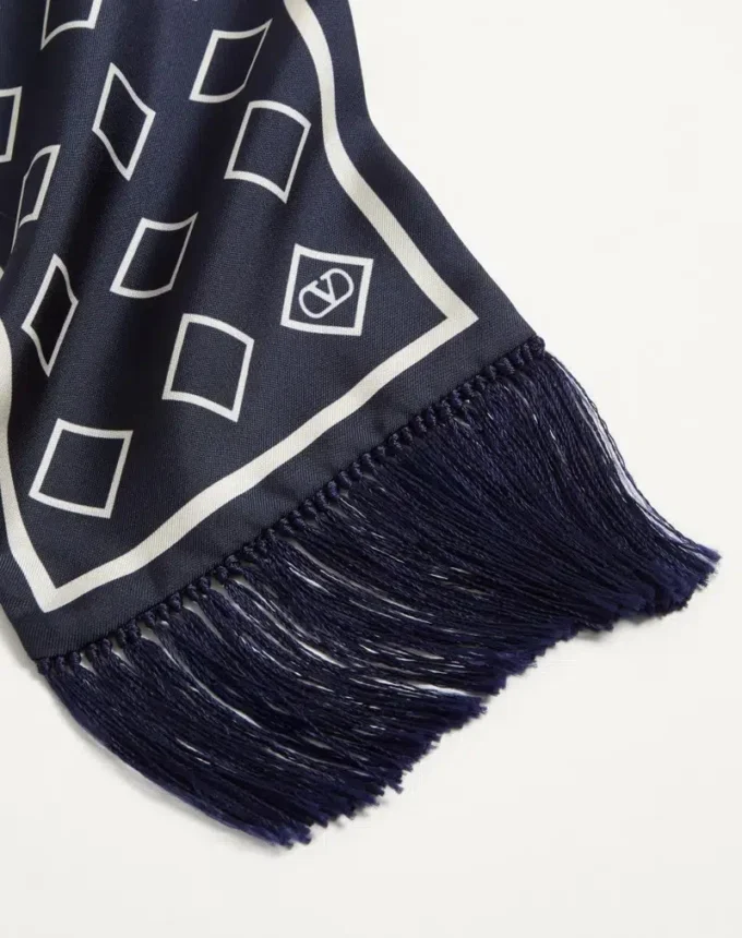 Bufanda bandeau de seda Opticool con flecos