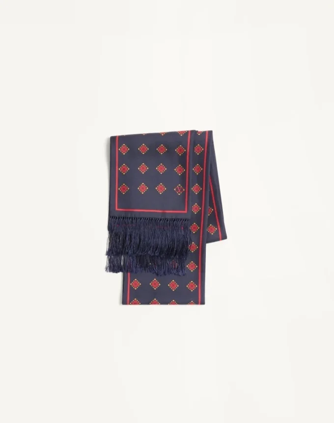 Bufanda bandeau de seda Opticool con flecos