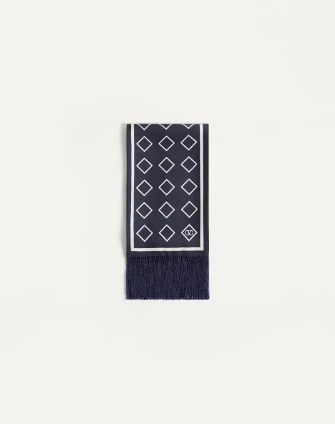 Bufanda bandeau de seda Opticool con flecos