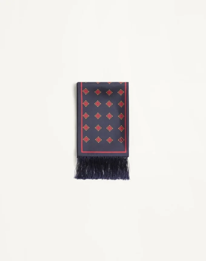 Bufanda bandeau de seda Opticool con flecos