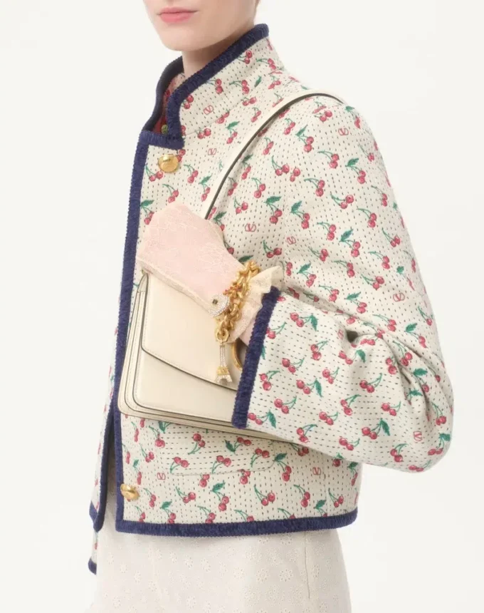 Caban acolchado con estampado Cherryfic Jacquard