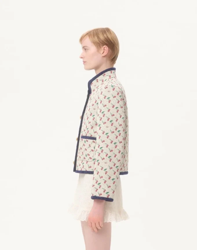 Caban acolchado con estampado Cherryfic Jacquard