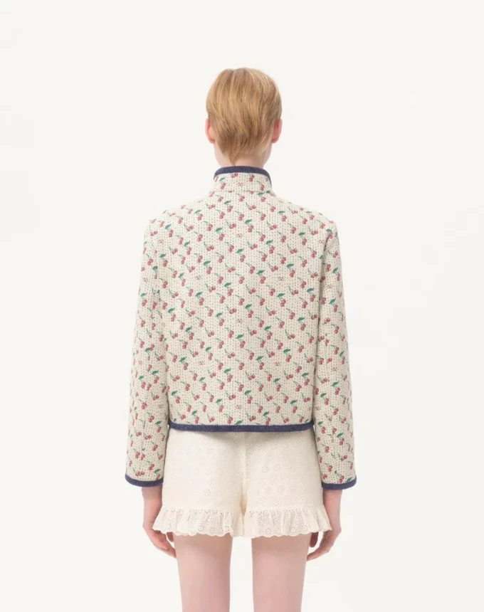 Caban acolchado con estampado Cherryfic Jacquard