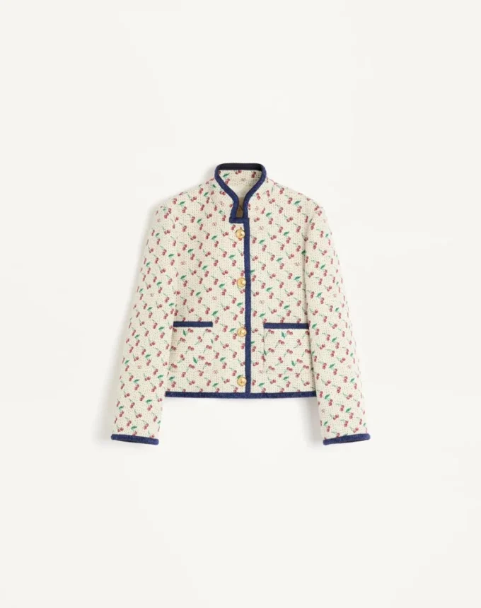 Caban acolchado con estampado Cherryfic Jacquard