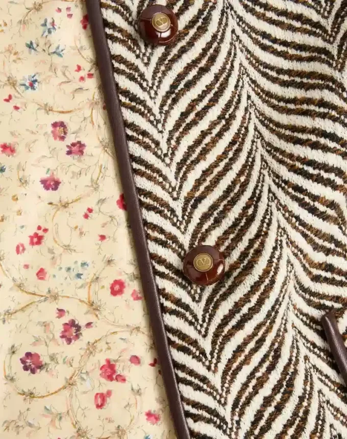 Caban de lana con estampado animal Fauve Eclat