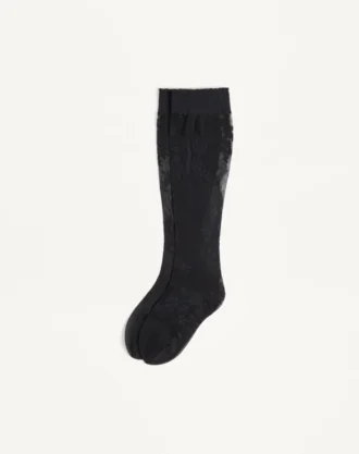 Calcetines florales de lycra hasta la rodilla