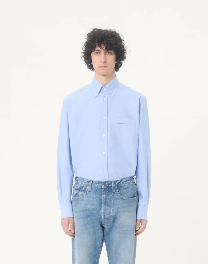 Camisa de algodón con bordado Vlogo