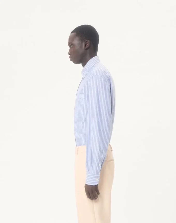 Camisa de algodón con bordado Vlogo