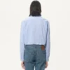 Camisa de algodón Oxford con bordado floral