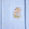 Camisa de algodón Oxford con bordado floral