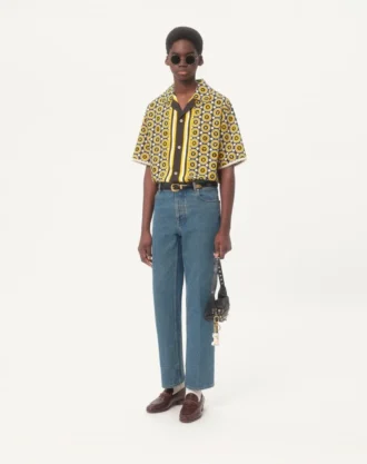 Camisa de bolos de popelín de algodón con estampado Bulles Royales