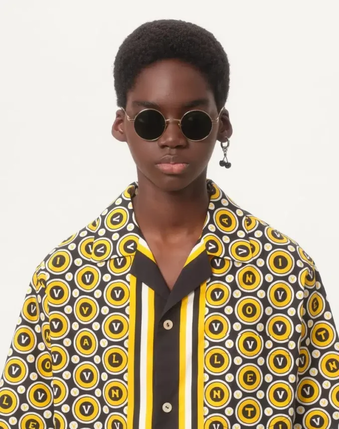 Camisa de bolos de popelín de algodón con estampado Bulles Royales