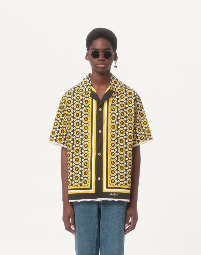 Camisa de bolos de popelín de algodón con estampado Bulles Royales